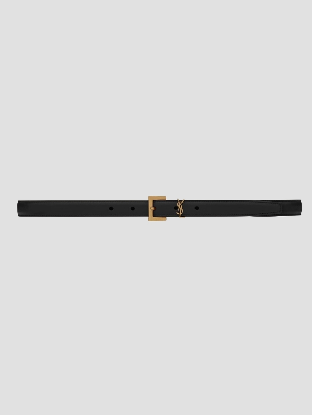 Brand New! YSL Saint Laurent CASSANDRE Thin Belt Smooth Leather BLACK Calfskin - Picture 7 of 14